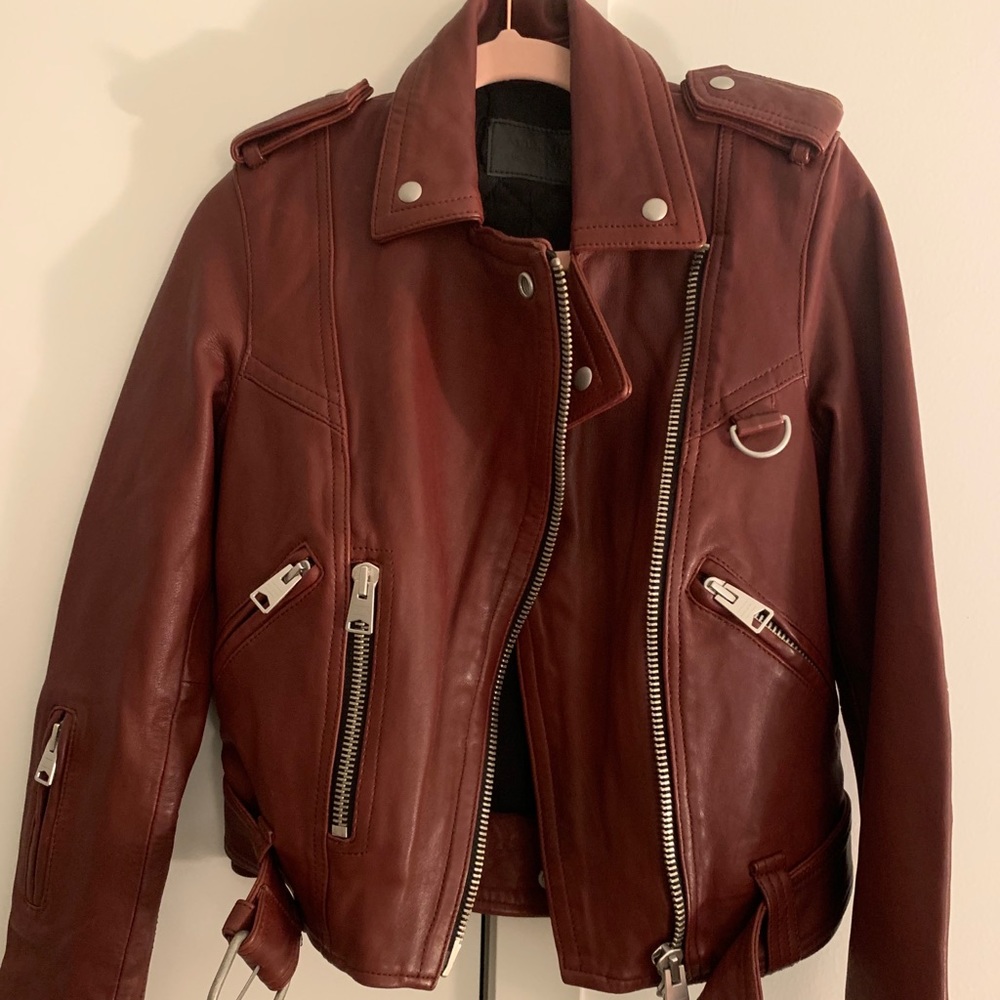 All Saints Red Leather Jacket
